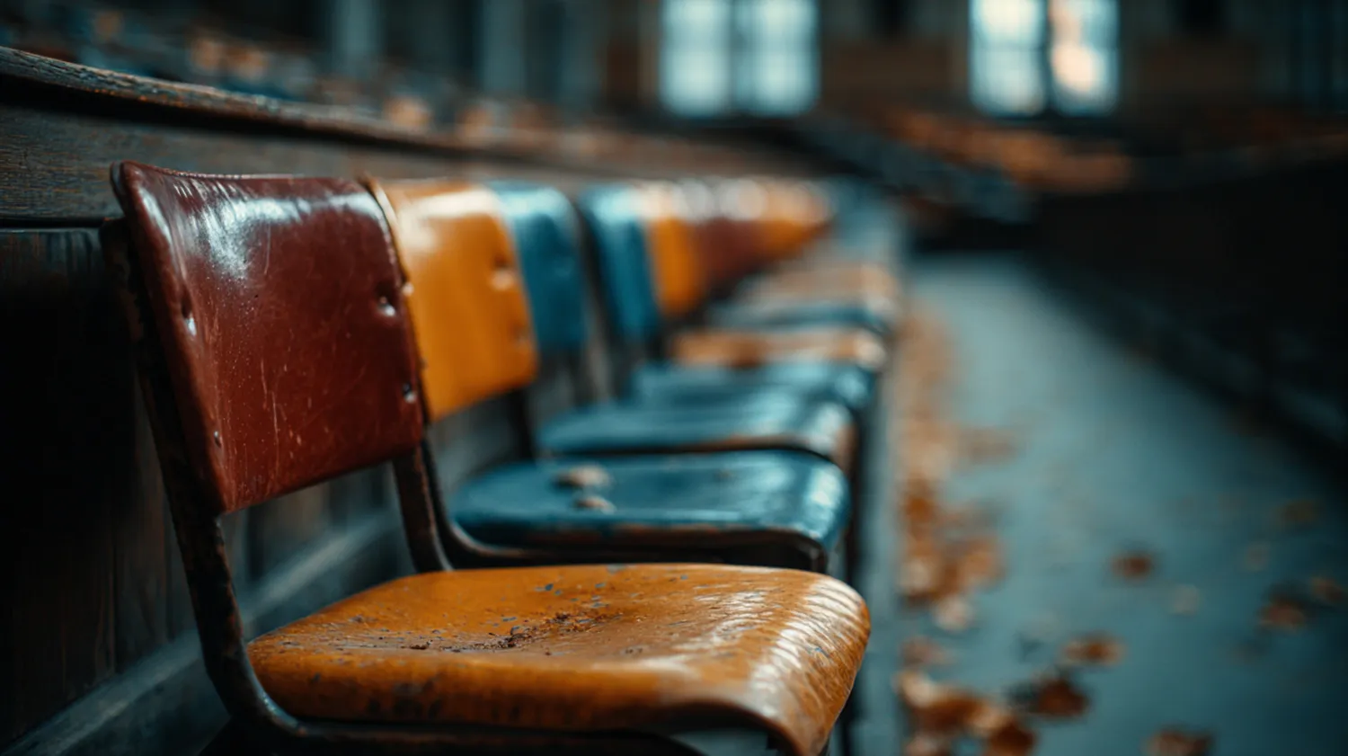 Modern college lecture hall with tiered seating