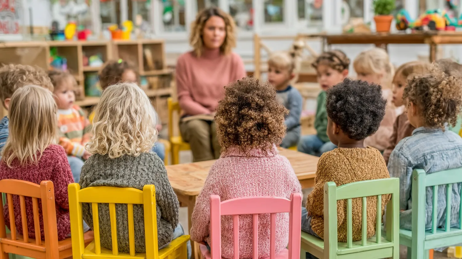 Peaceful morning classroom with natural light