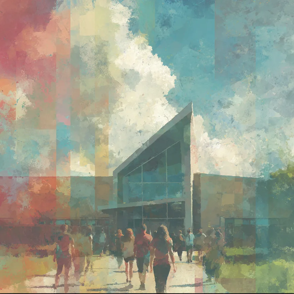 Students walking to school